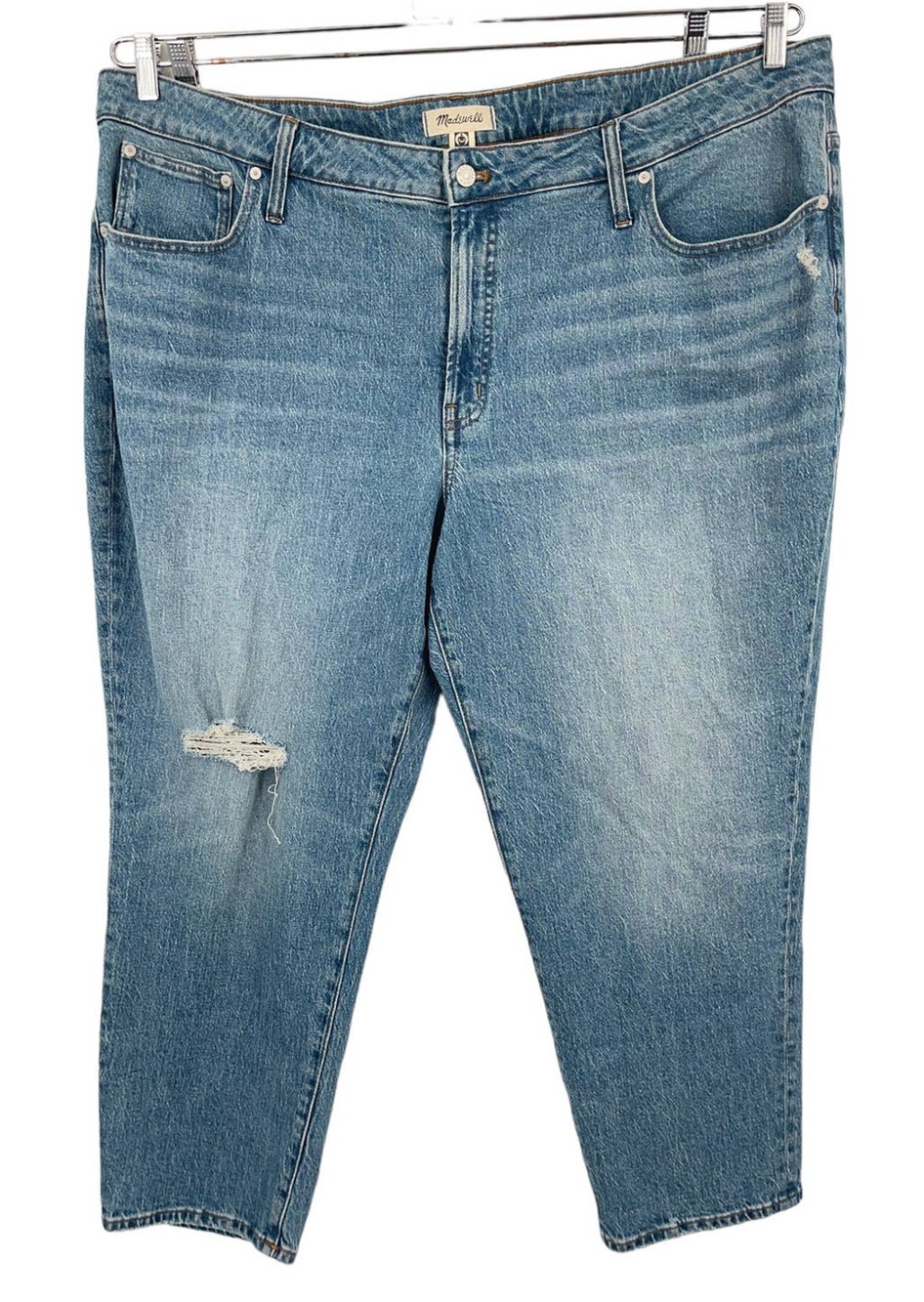 Madewell Jeans The Plus Mid Rise Perfect Vintage knee rip size 26W NEW
